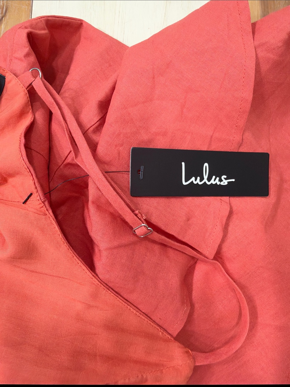 Lulu's Coral Button-Tier Mini Dress - Picture 9 of 9